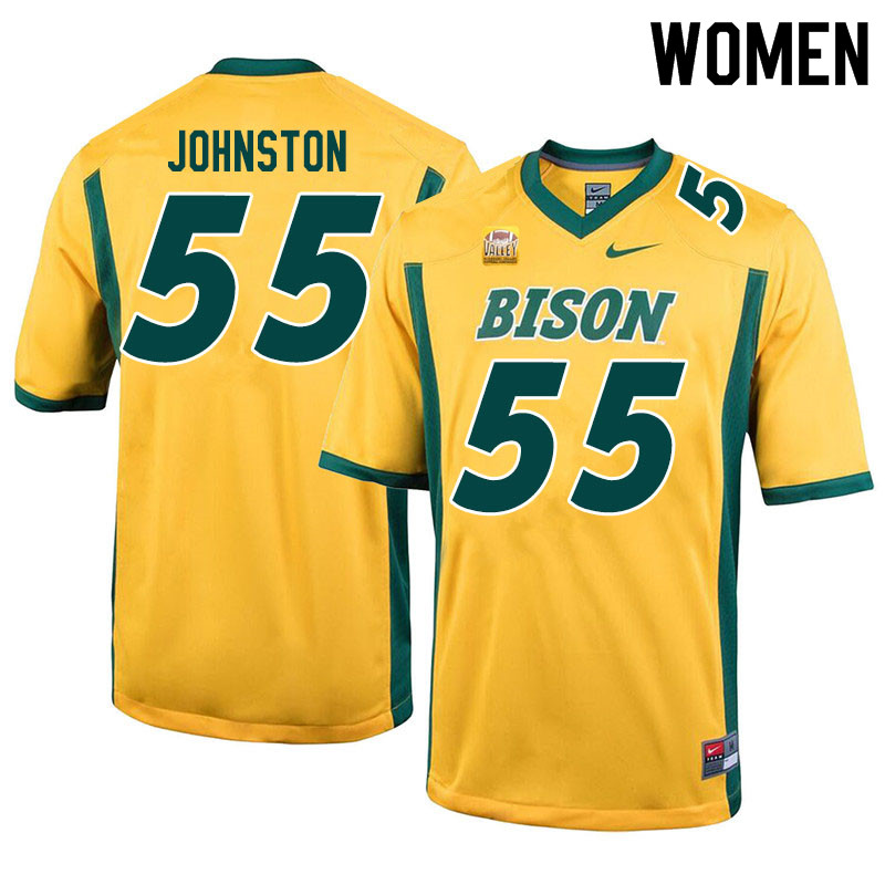 Women #55 Hayden Johnston North Dakota State Bison College Football Jerseys Sale-Yellow